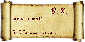 Budai Kunó névjegykártya