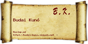 Budai Kunó névjegykártya